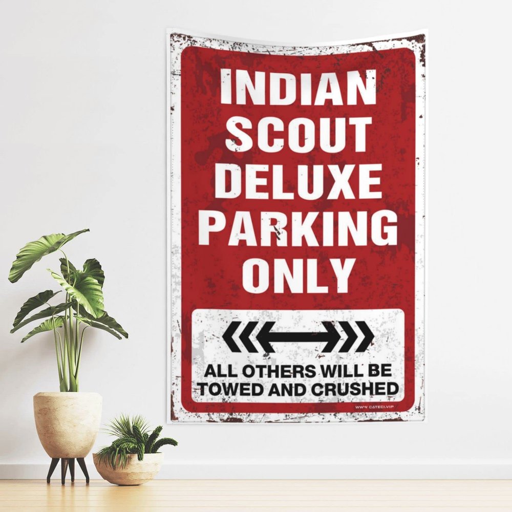 CakJuice Aesthetic Tapestry Indian Scout Deluxe Parking Only Tapestry Tapestry Wall Art Boys Room Decor Teenager (Size : 100X150CM)