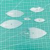 Set of 6 Leaf Shape Acrylic Sashiko Stencils for Hand Quilting and Embroidery (Leaf) view 1