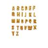 14k Gold Forte Letter Beads - Large Hole- Gold Plated Alphabet Cut Out Forte Accent Beads- Pairs w Forte Gemstone Beads-9x15 Tie Cord Lurex E view 1