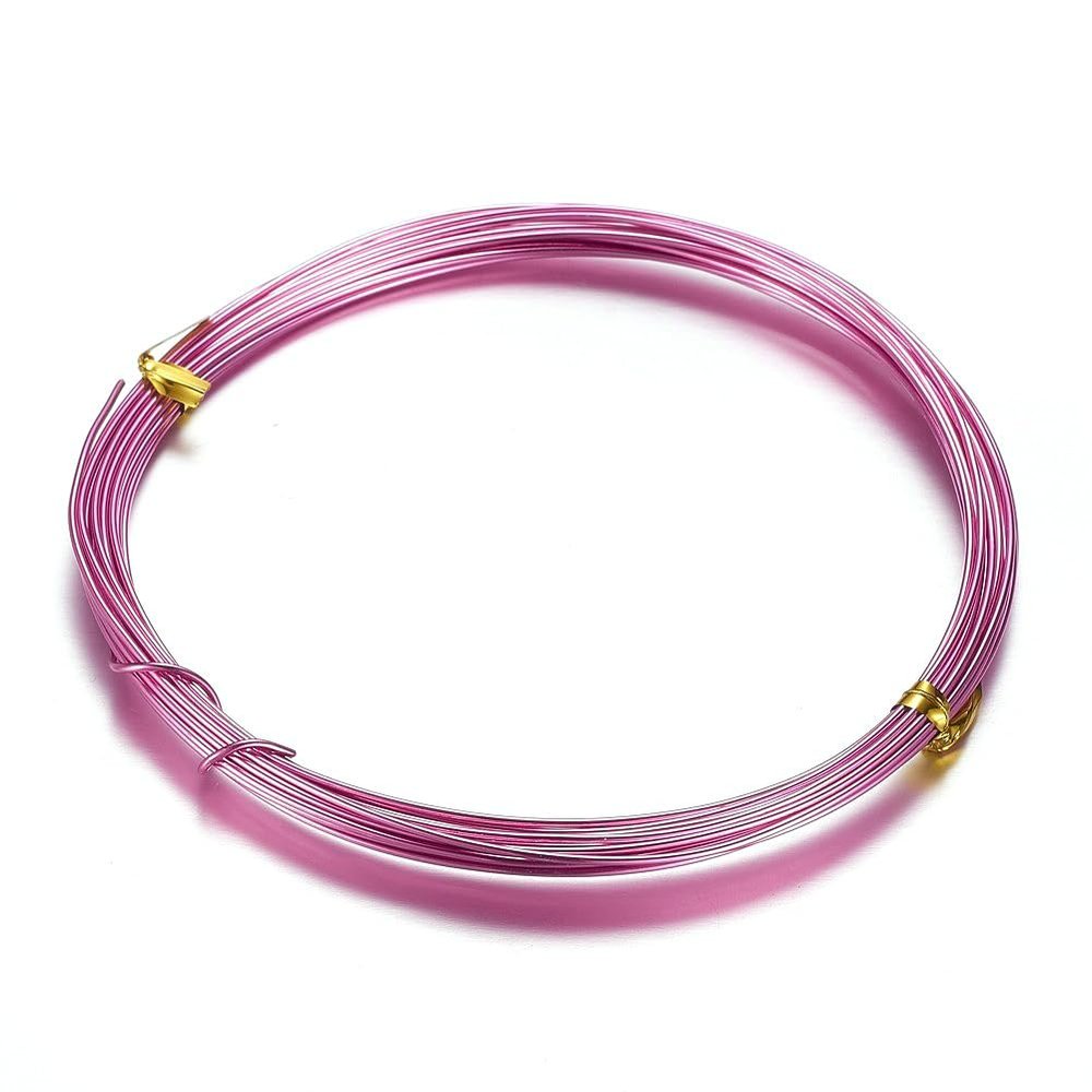 Pandahall 328 Feet Aluminum Wire Bendable Craft Metal Wire 18 Gauge Sculpting Jewelry Beading Artistic Floral Wire for DIY Arts Craft Making (Deep Pink)