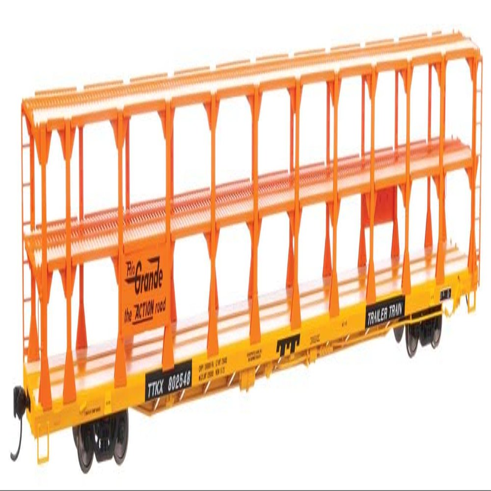 Walthers Mainline 910-8205 HO Scale 89' Flatcar w/Tri-Level Open Auto Rack - Ready to Run - Denver & Rio Grande Western(TM) Rack Trailer-Train Flatcar TTKX #802548