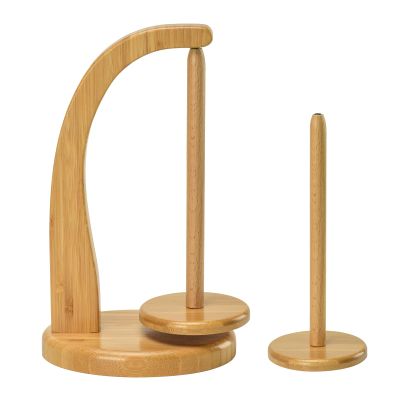 Yarn Holder with 2 Pcs Spindles for Knitting and Crocheting,Crochet Gift for Knitting Lovers,Wooden Yarn Spinner for Crochet by Artowell (Original Bamboo Color)