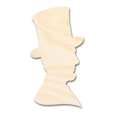 Unfinished Wood Abraham Lincoln Silhouette | DIY American History Craft Cutout | Up to 36" 24" / 1/2"