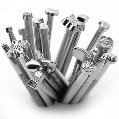 Combination Leather Stamp Tool Kit for Leathercraft Hand Working Patterns Design Stamping Set Carving Patterns Handmade Printing - (Color: 20 Pcs Set)