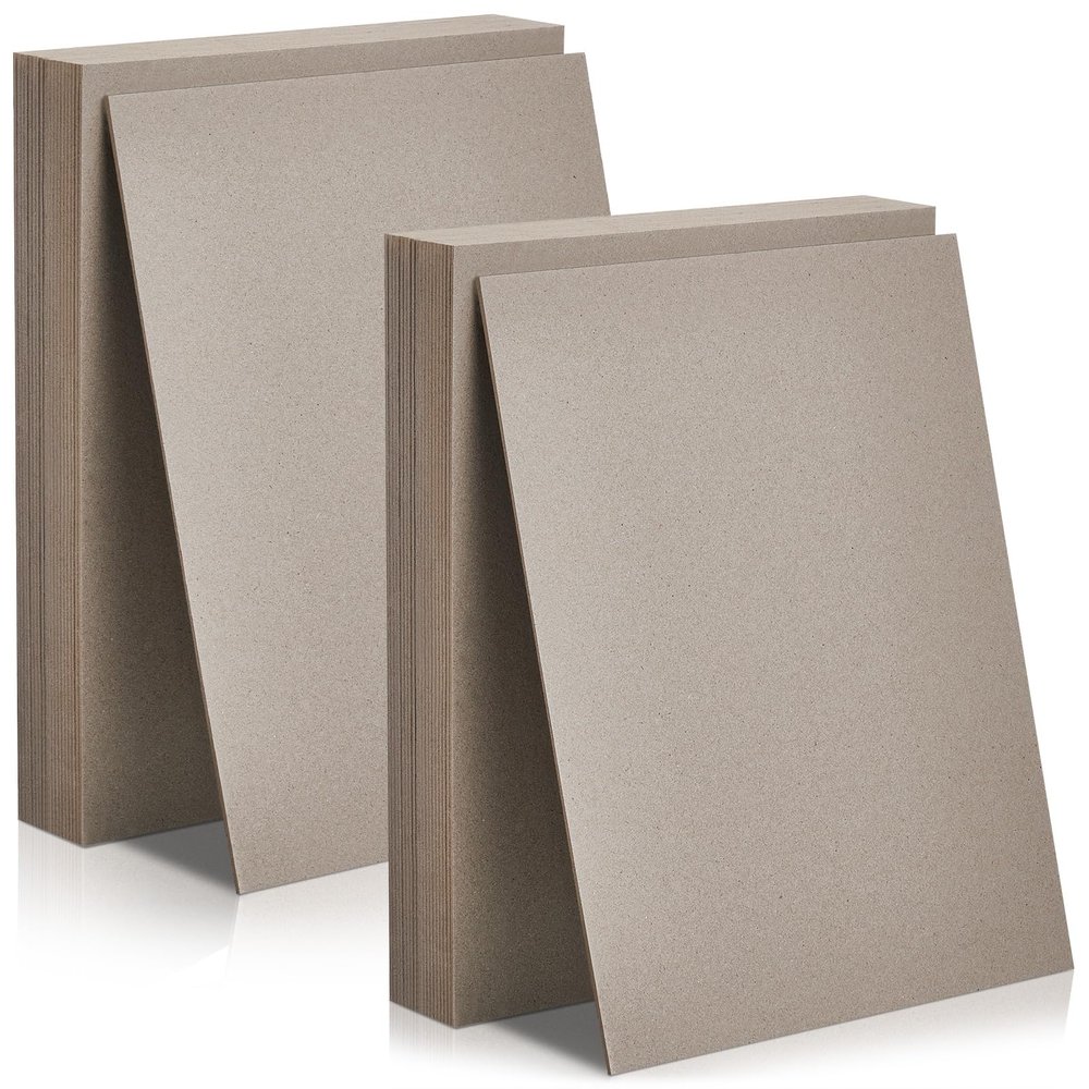 50 Pcs Book Board, Binders Board Chipboard Designer Bookboard Kraft Heavy Duty Chipboard Sheets Bookbinding Supplies for Book Binding Cover (Gray,12.5 x 10 Inch, 22 PT)