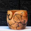 Yarn Bowl - Turned Wood for Knitting Crocheting Bowl | Lichtenberg Wood Fracking Yarn Bowls Gift for Mom (Blue Resin) view 1