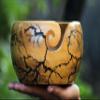 Yarn Bowl - Turned Wood for Knitting Crocheting Bowl | Lichtenberg Wood Fracking Yarn Bowls Gift for Mom (Red Resin) view 4