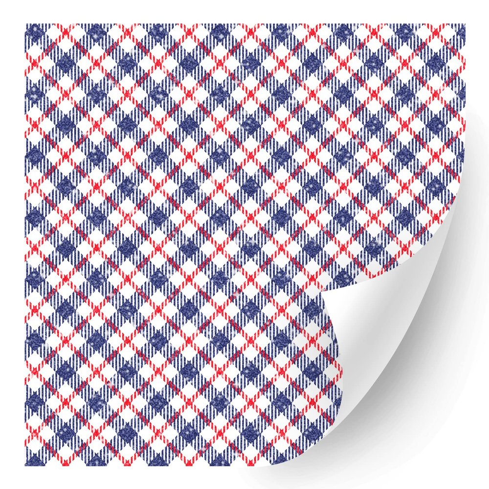 HTV4U Glitter American Theme Patterned Heat Transfer Vinyl (Red and Blue Tartan, 12" x 12") - Iron on Vinyl, USA Heat Press Transfer Paper, Graphic Design Printed Patterns DIY