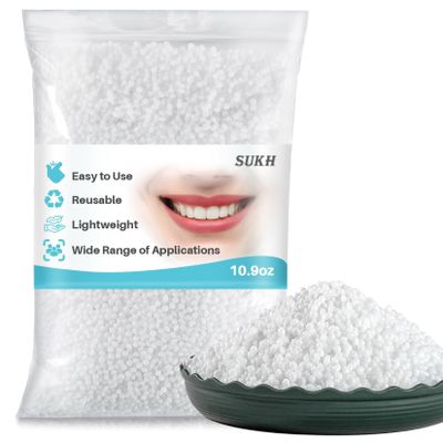 Sukh 10.9oz Moldable False Teeth Beads - Tooth Repair Kit,Repair Thermoplastic Beads,Plastic Pellets for DIY Tooth Filling,Halloween Vampire Teeth Fangs Ideal for Chipped, Cracked