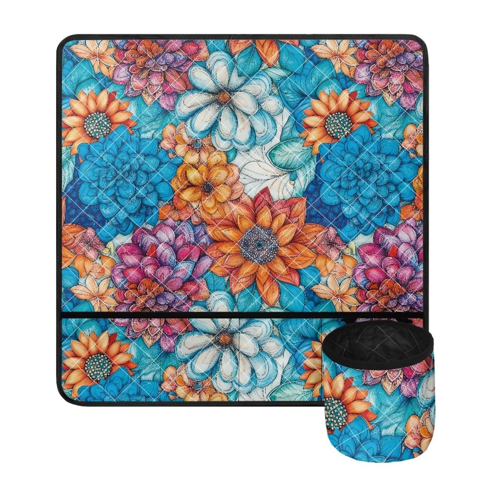 Psesaysky Mandala Sewing Machine Mat Non Slip Sewing Machine Muffling Mat Madam Sew with Small Cylinder Reduce Vibration and Noise Home Decor