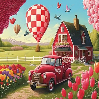 RMSGOZO 5D Cartoon Diamond Painting Kits 20X20 Inches - Spring Garden Diamond Painting for Adults, Full Round Rhinestones Embroidery Art Kit, for Wall Decor Badroom Decor Gifts