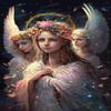 RMSGOZO Angel Diamond Painting Kits - Flower Angels Diamond Painting, 5D Full Round Gemstone Art Cross Stitch Kit for Adults, for Home Decor Living Room Decor Or Gifts 16X24 Inch view 1