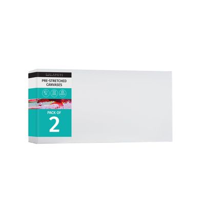 PIXY CANVAS Value Pack of 2 Stretched Canvas 12x16 inch, 1-1/2 (1.5) inch deep for Your Paintings/Artwork/Wall Art/Wall Decor (Pack of 2 Canvas, 12 x 16 inch, Landscape)