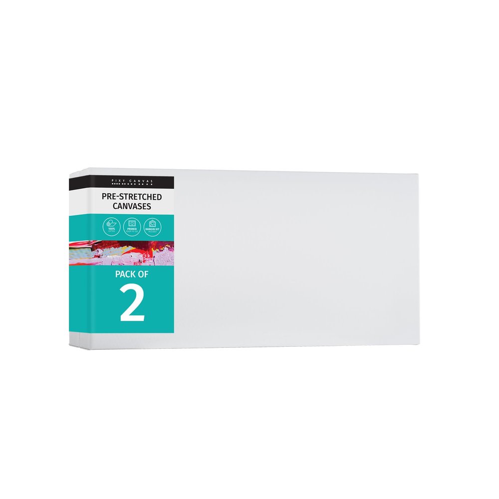 PIXY CANVAS Value Pack of 2 Stretched Canvas 12x16 inch, 1-1/2 (1.5) inch deep for Your Paintings/Artwork/Wall Art/Wall Decor (Pack of 2 Canvas, 12 x 16 inch, Landscape)