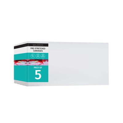 PIXY CANVAS Value Pack of 5 Stretched Canvas 6x18 inch, 1-1/2 (1.5) inch deep for Your Paintings/Artwork/Wall Art/Wall Decor (Pack of 5 Canvas, 6 x 18 inch, Landscape)