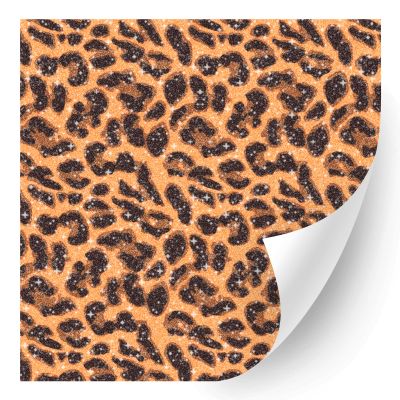 HTV4U Glitter Animal Patterned Heat Transfer Vinyl (Leopard, 12" x 5 Yards) - Iron on Vinyl, Printed Patterns for Shirt, Heat Press Machine