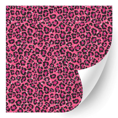 HTV4U Glitter Animal Patterned Heat Transfer Vinyl (Leopard Pink, 12" x 1 Yard) - Iron on Vinyl, Heat Press Printed Patterns for T-Shirt, Hat