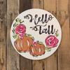 Hello Fall Circle Cutout, Shape, Paint by Line view 2