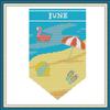 Howie's Needlepoint Cross Stitch Kits, 14CT Stamped Starter Kits for Beginners, Needlepoint Kits for Adults(June-Banner, 11 x 11 Inch) view 1