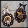 OTR Felt Simply Fall Penny Rug Kit Pre Washed Wool Applique Kit Two Mini Mats Fall Pattern view 1