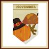 Howie's Needlepoint Cross Stitch Kits, 14CT Stamped Starter Kits for Beginners, Needlepoint Kits for Adults(November-Banner, 11 x 11 Inch) view 1
