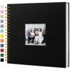 10 x 10 Inch Scrapbook Photo Album Linen Cover 40 Sheets/ 80 Pages, Hardcover Kraft White Pages Memory Book, for Travel Wedding Guest Book Christmas Baby Shower Fits 4x6 & Instant Photos, Black view 1