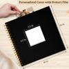 10 x 10 Inch Scrapbook Photo Album Linen Cover 40 Sheets/ 80 Pages, Hardcover Kraft White Pages Memory Book, for Travel Wedding Guest Book Christmas Baby Shower Fits 4x6 & Instant Photos, Black view 2
