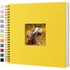 12 x 12 Inch Scrapbook Photo Album Linen Cover 40 Sheets/ 80 Pages, Hardcover Kraft White Pages Memory Book, for Travel Wedding Guest Book Christmas Baby Shower Fits 4x6 & Instant Photos, Yellow view 1