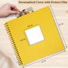 12 x 12 Inch Scrapbook Photo Album Linen Cover 40 Sheets/ 80 Pages, Hardcover Kraft White Pages Memory Book, for Travel Wedding Guest Book Christmas Baby Shower Fits 4x6 & Instant Photos, Yellow view 2
