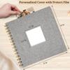 8 x 8 Inch Scrapbook Photo Album Linen Cover 20 Sheets/ 40 Pages, Hardcover Kraft White Pages Memory Book, for Travel Wedding Guest Book Christmas Baby Shower Fits 4x6 & Instant Photos, Grey view 2