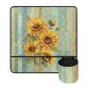 COEQINE Sunflower Sewing Machine Cover Pad With Pocket, Sewing Machine Mat for Table Non Slip Lightweight Waterproof Sewing Machine Accessories Organizer view 1
