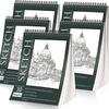 OSIMIG 5 Pack Sketch Book 8.5" x 11" Set, Top Spiral Bound Sketch Pad 150 Sheet Total (68lb/100gsm), Drawing Paper Pad, Sketch Book for Kids, Artist, Adult Art Supplies view 1
