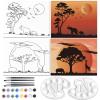 WEBEEDY 2 Pack 8x10 Pre Drawn Canvas Painting Kit Afterglow Tree Stretched Canvas Painting for Adults DIY Painting and Sip Party Supplies Outdoor Parties Birthday Gifts view 1