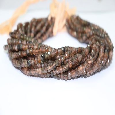 Natural Andalusite Rondelle Faceted Beads 5-6 mm 13 inch Long String Jewelry Making Gemstone Beads for Necklace Bracelet