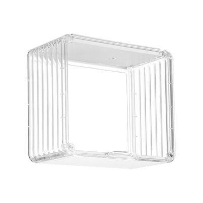 Doll Display Box, House Room Dollhouse Cabinet Storage Case, Transparent with Magnetic Door, Superior Durable Compact Space Saver Organizer Storage Box for Home