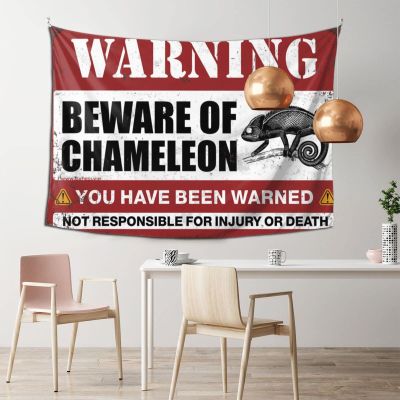 CakJuice Backyard Bar Decor Beware Of Chameleon Tapestry Room Door Decor Bed Room Decorations (Size : 100X150CM)