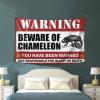 CakJuice Backyard Bar Decor Beware Of Chameleon Tapestry Room Door Decor Bed Room Decorations (Size : 100X150CM) view 3