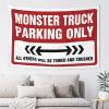 CakJuice Funny Tapestry Monster Truck Parking Only Tapestry Funny Tapestry Funny Room Decor (Size : 100X150CM) view 1