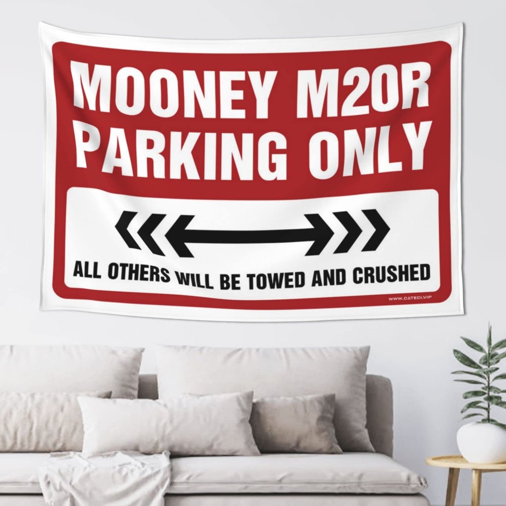 CakJuice Funny Tapestry Mooney M20R Parking Only Tapestry Funny Tapestry Funny Room Decor (Size : 75X100CM)
