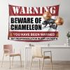 CakJuice Backyard Bar Decor Beware Of Chameleon Tapestry Room Door Decor Bed Room Decorations (Size : 75X100CM) view 1
