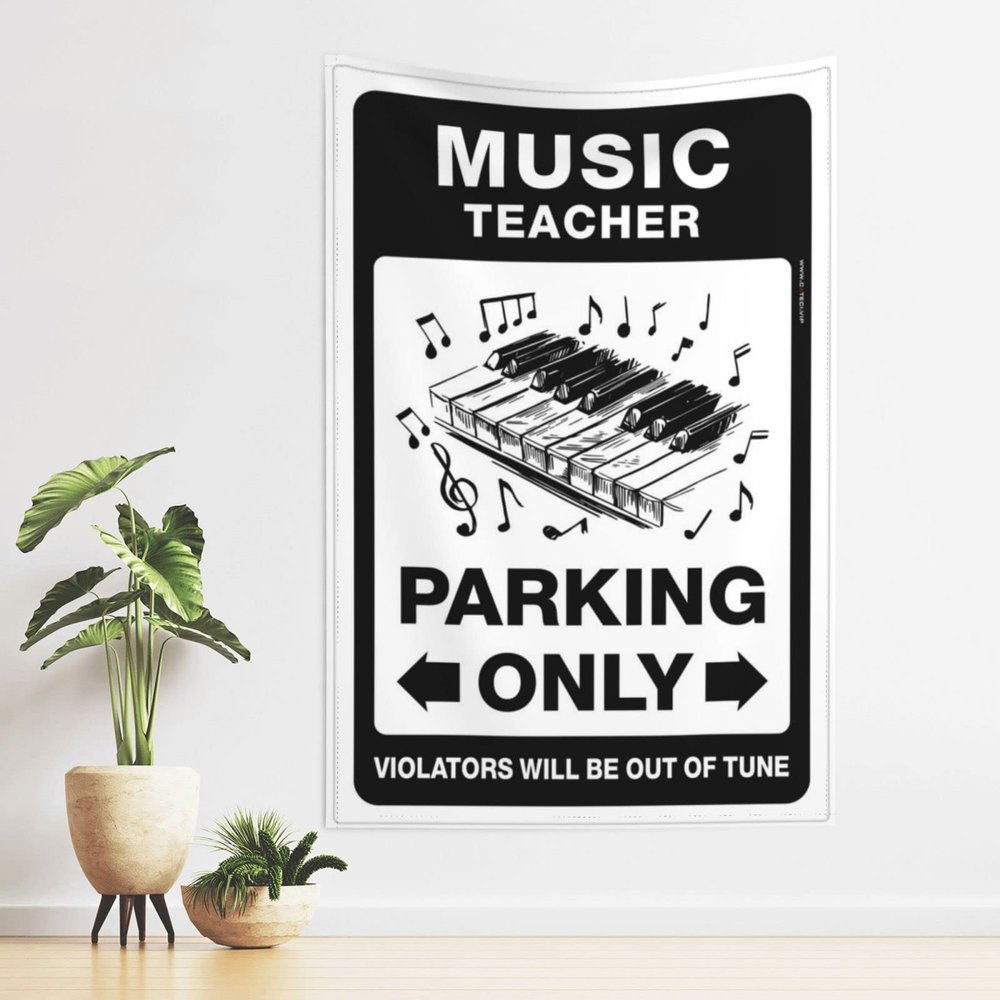 CakJuice Funny Tapestry Music Teacher Parking Only Tapestry Funny Tapestry Funny Room Decor (Size : 75X100CM)