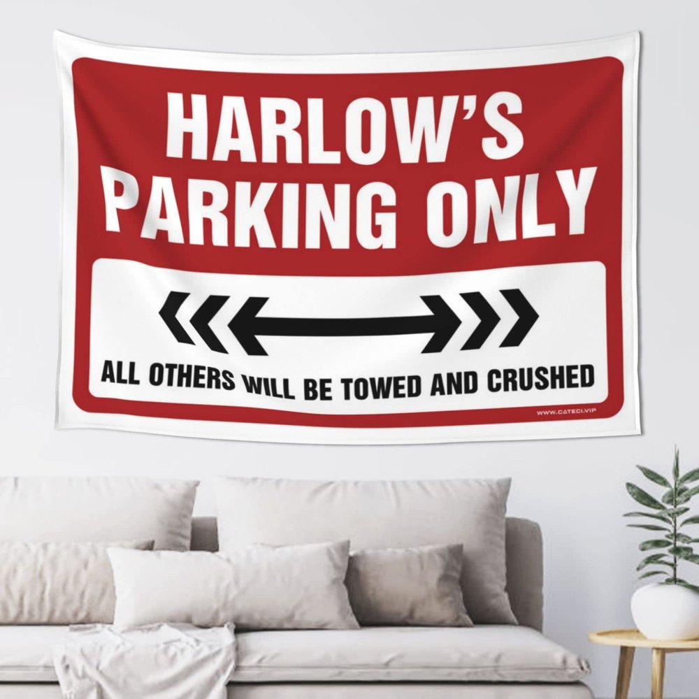 CakJuice Outdoor Bar Decor Harlow'S Parking Only Tapestry Wall Hanging Earthy Room Decor (Size : 75X100CM)