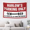CakJuice Outdoor Bar Decor Harlow'S Parking Only Tapestry Wall Hanging Earthy Room Decor (Size : 75X100CM) view 1