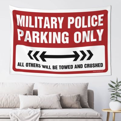 Funny House Decor Military Police Parking Only Tapestry Bar for Man Cave Dorm Room Tapestry (Size : 75X100CM)