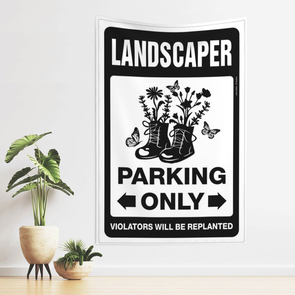 CakJuice Garage Accessories for Man Cave Landscaper Parking Only Tapestry Tapestry Wall Art Home Decor Men (Size : 100X150CM)