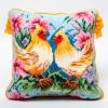 Latch Hook Pillowcase Kits Flowers & Chicken Latch Hook kit Cushion Throw Pillow Embroidery Craft Kits for Beginner DIY Latch Hook Rug Kit with Printed Canvas 43x43cm view 1