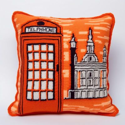 Latch Hook Pillowcase Kits Phone Box Latch Hook kit Cushion Throw Pillow Embroidery Craft Kits for Beginner DIY Latch Hook Rug Kit with Printed Canvas 43x43cm