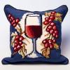 Latch Hook Pillowcase Kits Grape & Wine Latch Hook kit Cushion Throw Pillow Embroidery Craft Kits for Beginner DIY Latch Hook Rug Kit with Printed Canvas 43x43cm view 1