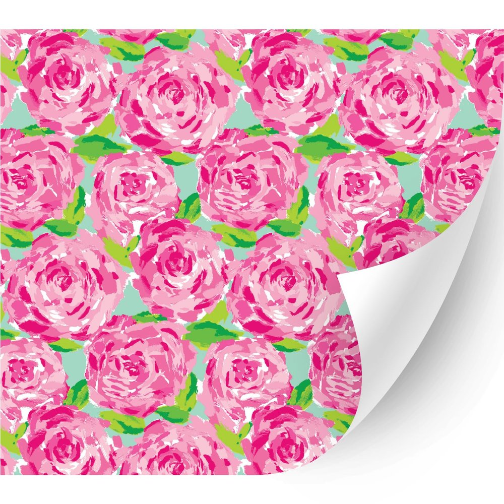 HTV4U Floral Patterned Heat Transfer Vinyl (Rose Wallpaper, 13.5" x 1 Yard) - Iron on Vinyl, Printed Patterns for Shirt, Heat Press DIY Craft