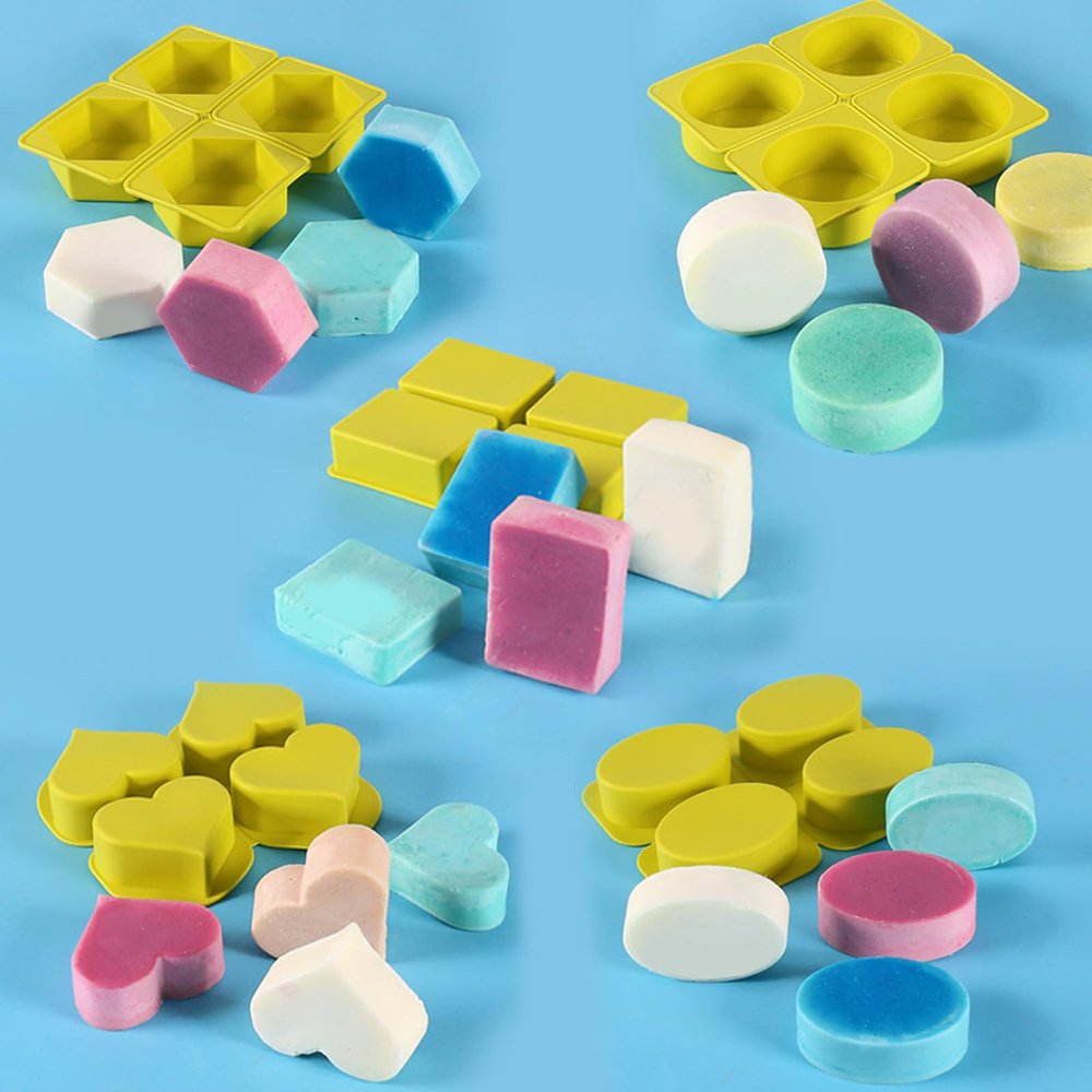 Handmade Kitchen Cake Baking Silicone Mold with 4-Sided and 6-Sided Love Soap Candle Mold